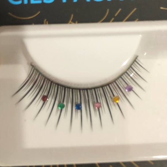 2pairs of mixed stones jeweled faux mink eyelashes new - Picture 8 of 10